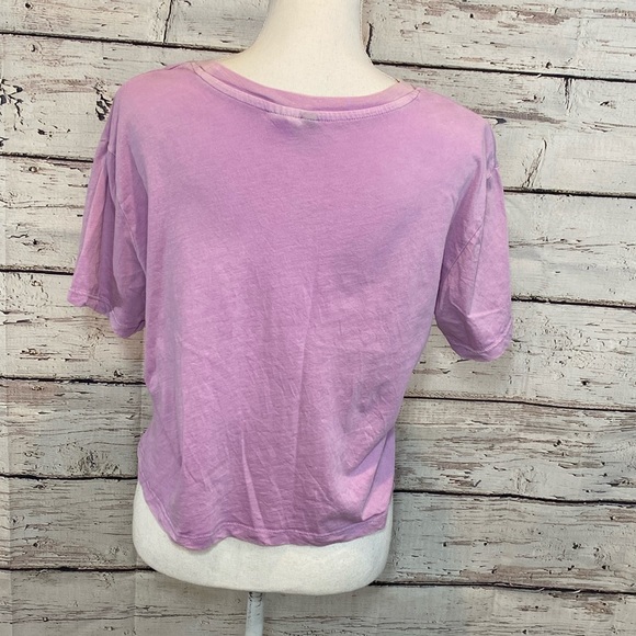 H&M Light Purple Cotton Cropped Tee-Small - Picture 3 of 4